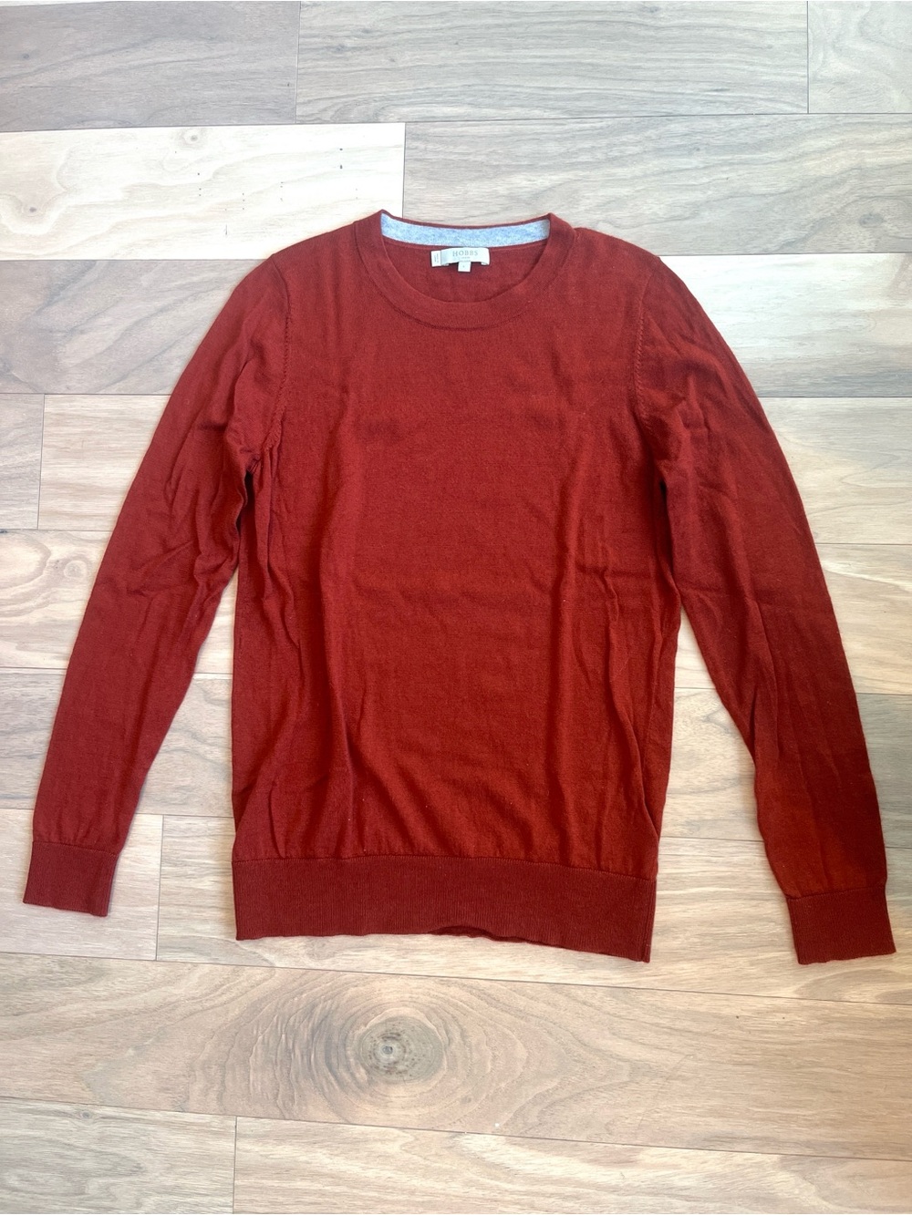 VTG Hobbs Women's Wool Crewneck Sweater in Rust Size M